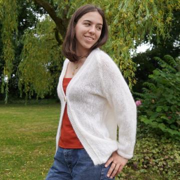 Gilet long en mohair et soie