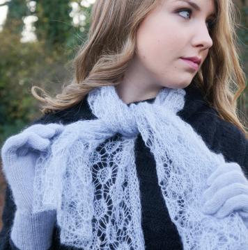 &Eacute;charpe l&eacute;g&egrave;re mohair et soie tricot&eacute;e