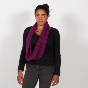 Snood tricot&eacute; "Voyage" mohair et soie