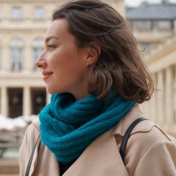 snood mohair et soie tricot&eacute; tr&egrave;s actuel