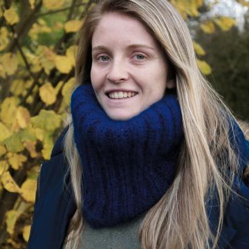 Snood laine mohair tricot&eacute; main en France