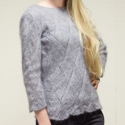 Pull "Lys" tricot main en mohair et soie