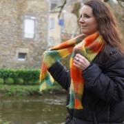 Petite &eacute;charpe tiss&eacute;e mohair et soie
