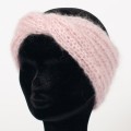 Bandeau crois&eacute; pur mohair Couleur Rose crayeux