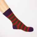 Chaussettes mohair T40/42 TRISKEL  Couleur Ray&eacute; prune cerise mousse