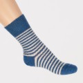 Chaussettes mohair T40/42 TRISKEL  Couleur Ray&eacute; denim &eacute;cru