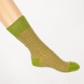 Chaussettes mohair T46/48 TRISKEL  Couleur Ray&eacute; anis camel