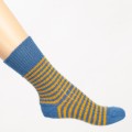 Chaussettes mohair T46/48 TRISKEL  Couleur Ray&eacute; demim mangue