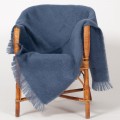 Petit plaid pur mohair Couleur Mer d'iroise