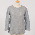 Pull "Lys" tricot main en mohair et soie Couleur Gris argent