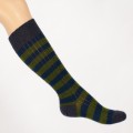 Mi-bas mohair 34/36 ou chaussettes hautes TRISKEL Couleur Ray&eacute; orage nocturne mousse