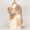 &Eacute;tole tiss&eacute;e mohair et soie Couleur &eacute;cossais bruns