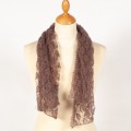 &Eacute;charpe "plume" tricot&eacute;e mohair et soie Couleur Marron glac&eacute;