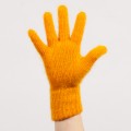 Gants taille 7 mohair et soie fil double Couleur Safran