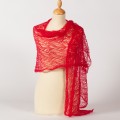 &Eacute;charpe mohair dentelle &eacute;pis Couleur Cerise