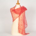 &Eacute;charpe mohair dentelle &eacute;pis Couleur Flamant rose