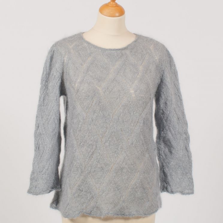 Pull "Lys" tricot main en mohair et soie